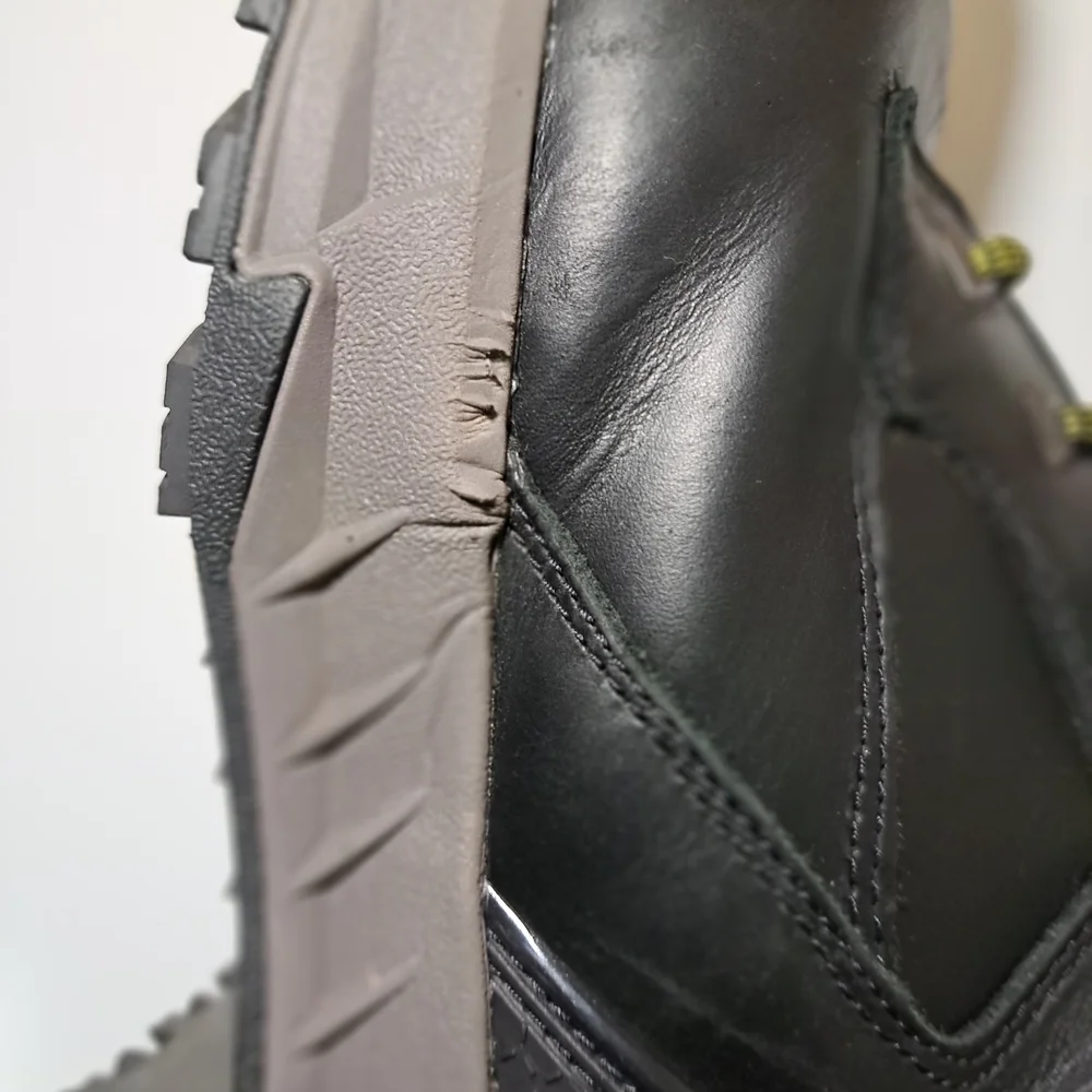 Ace Waterproof Black Leather Work Boots - EH Rated Safety Toe For Men Size 12